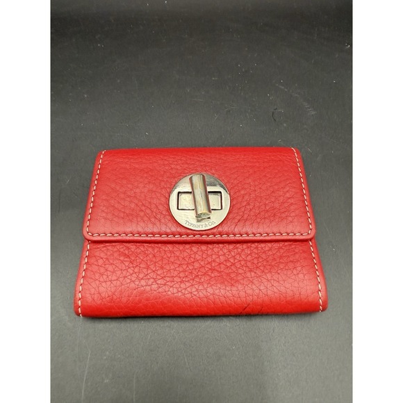 Tiffany & Co. Handbags - Tiffany & Co Red Leather Turnlock Wallet Small